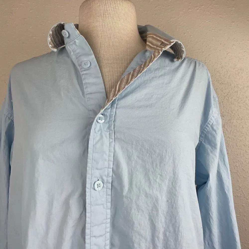 EUC Sean John Mens Button up Light Blue Big Cuff Dress Shirt Size L
